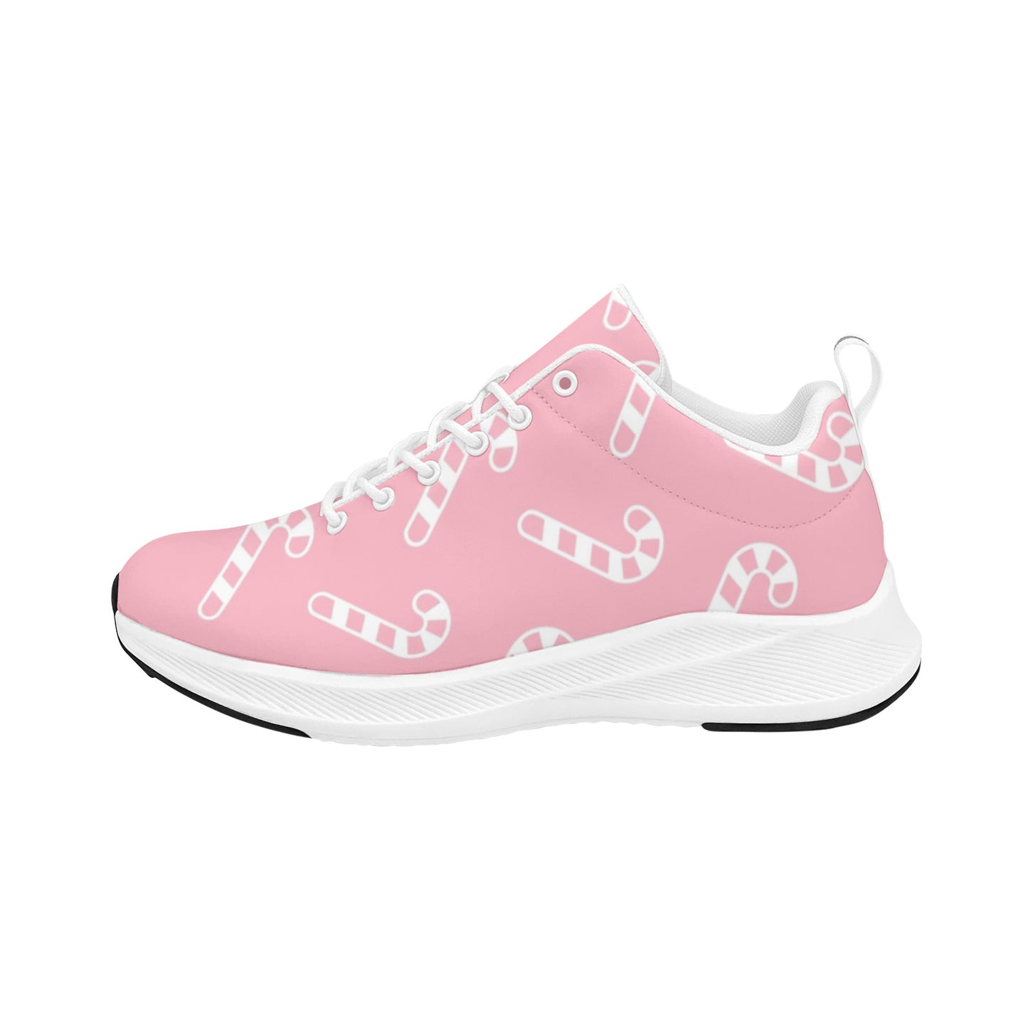 Pink Candy Cane Christmas Women's Running Sneakers