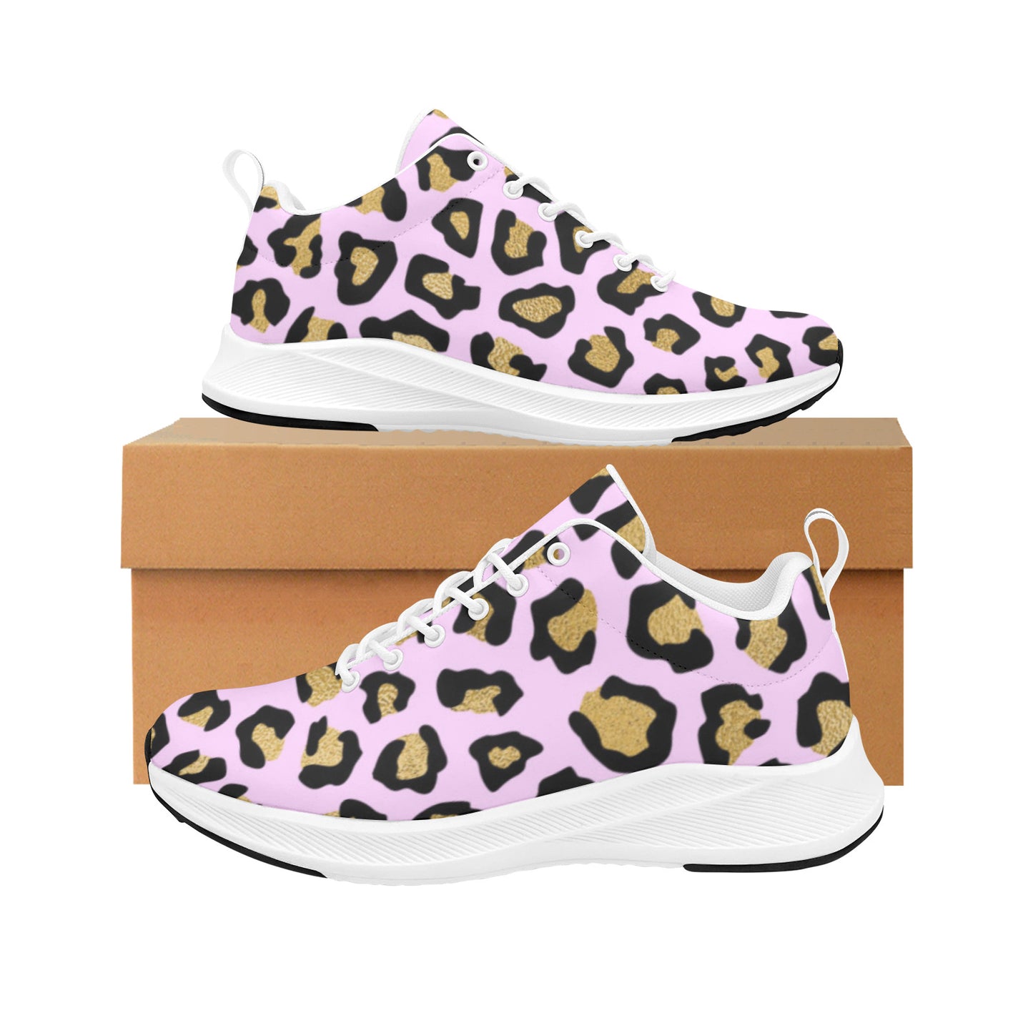 Leopard With A Dash Of Gold Women's Sneakers