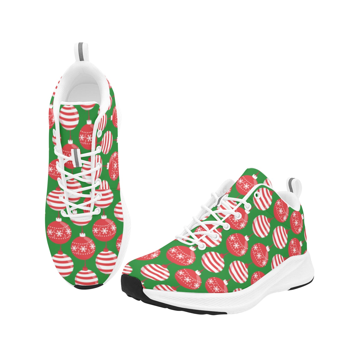 Red and Green Christmas Ornaments Women's Running Sneakers