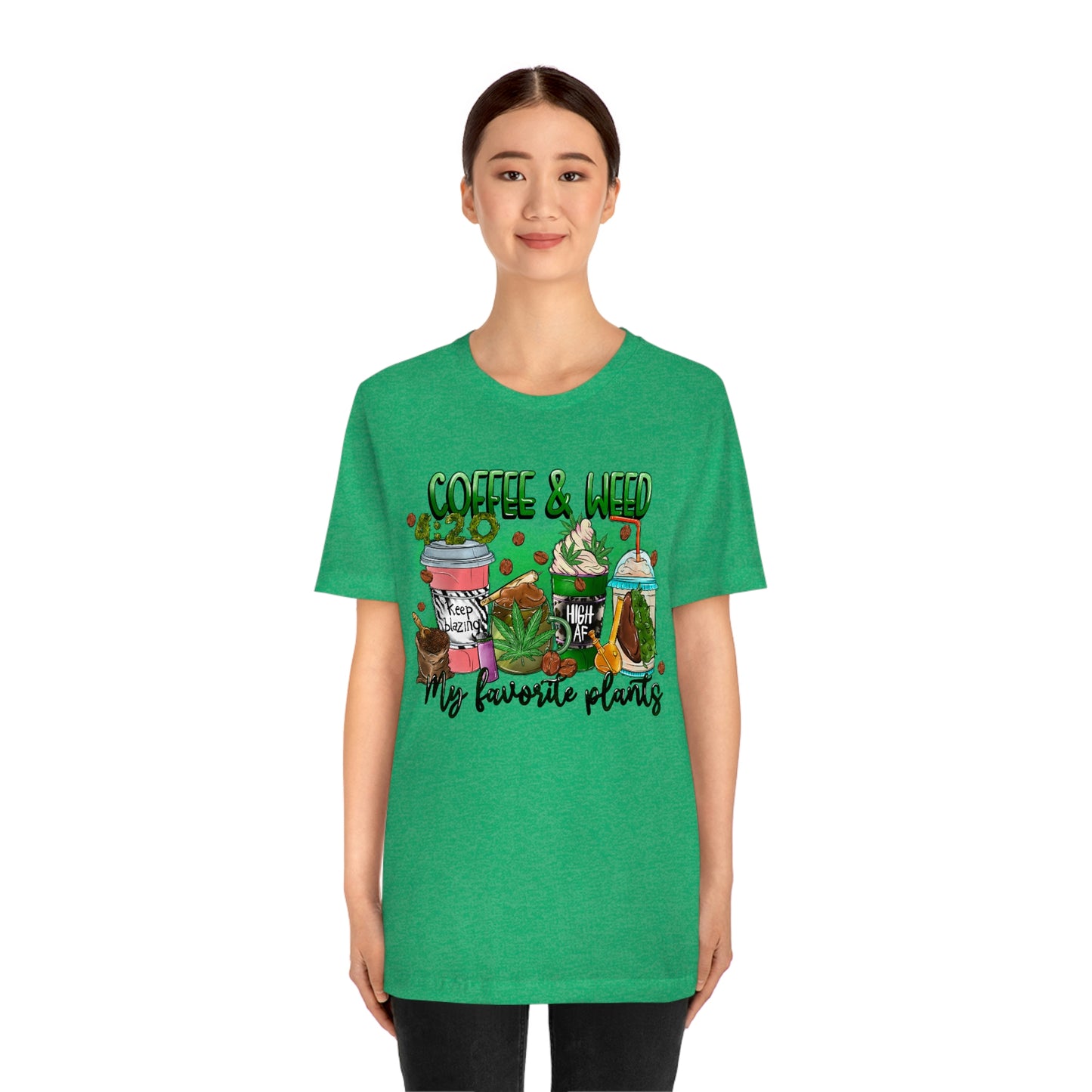 My Favorite Plants : Coffee and Weed 420 Unisex Jersey Short Sleeve Tee