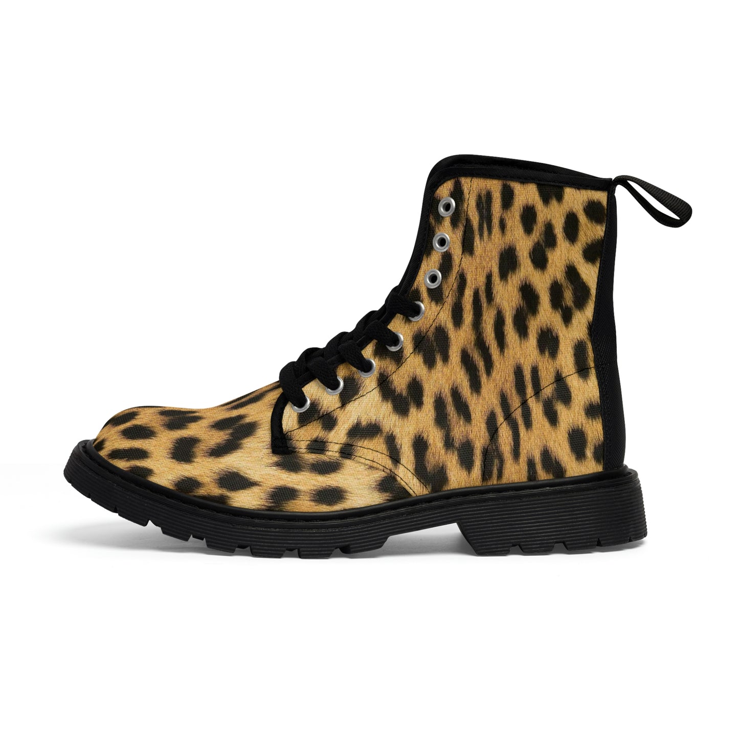 Meowwww! Leopard Print Women's Canvas Boots