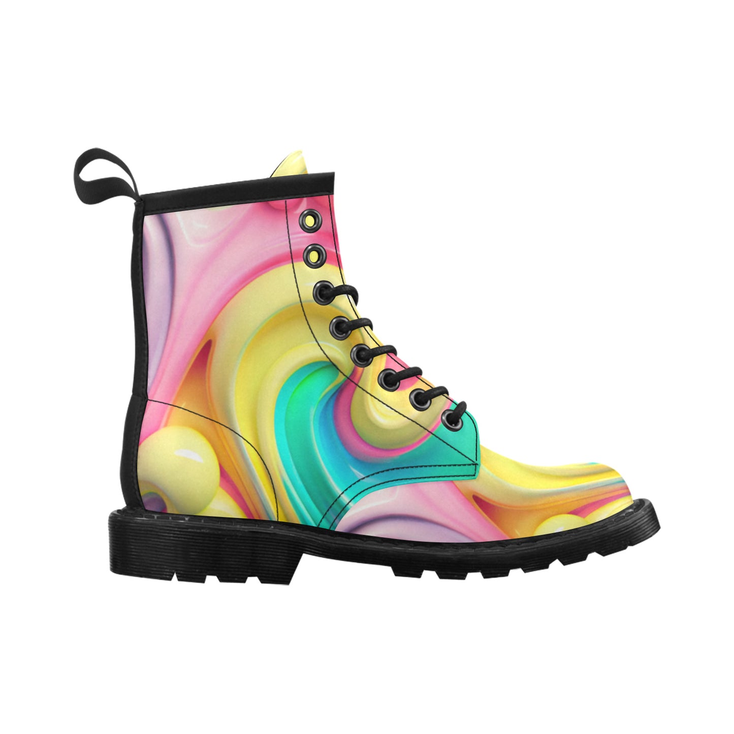 Paint Drip Women's PU Leather Martens Boots