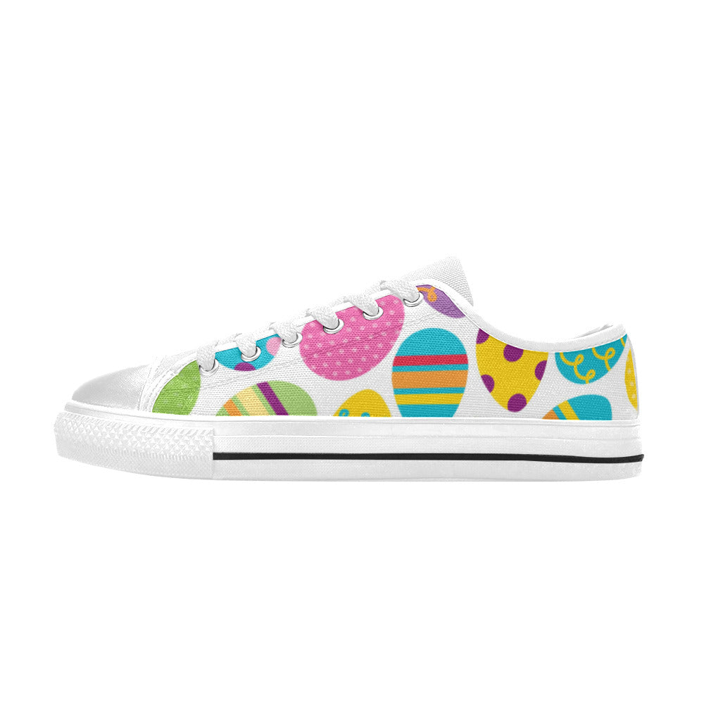 Bright Easter Egg Hunt Kid's Sneakers Canvas Big Kid's Shoes