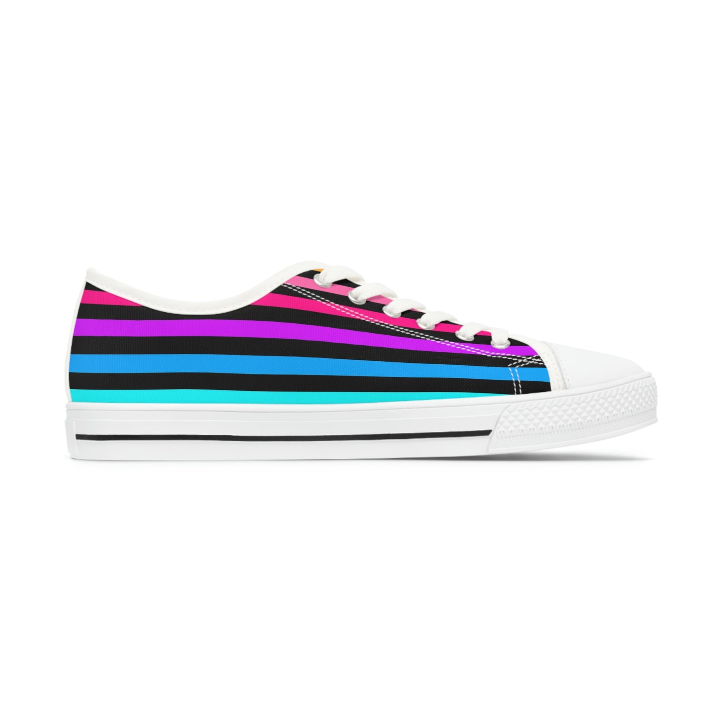 90's Neon Stripes Women's Low Top Sneakers