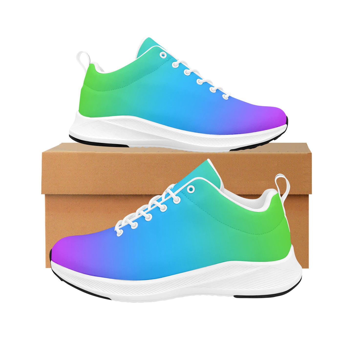 Purple, Blue and Green Ombre Women's Running Shoes