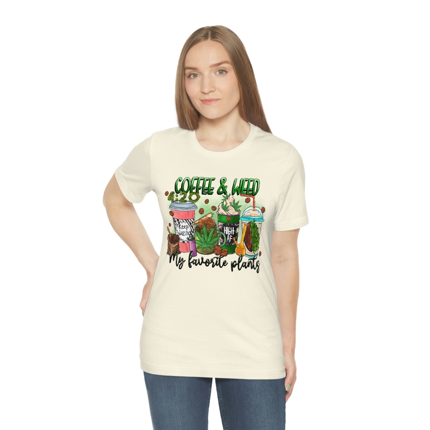 My Favorite Plants : Coffee and Weed 420 Unisex Jersey Short Sleeve Tee