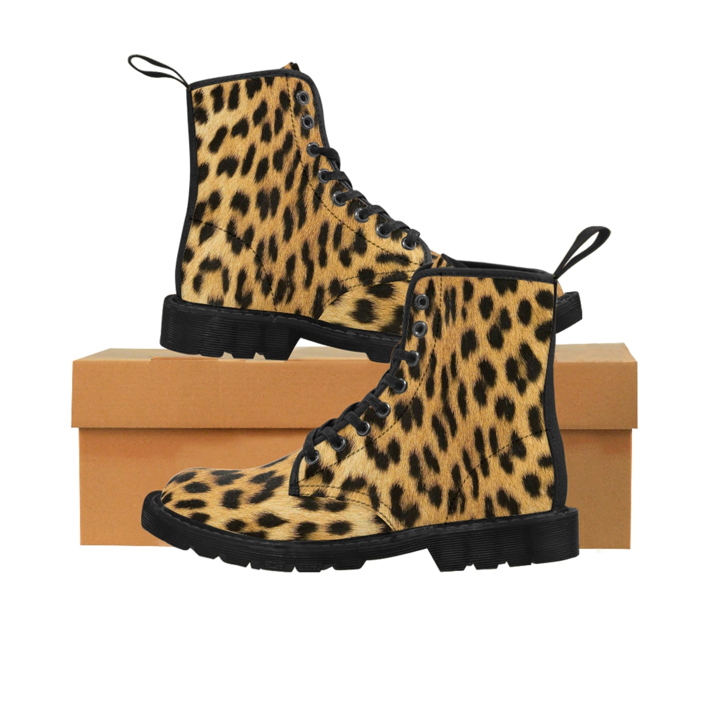 Meowwww! Leopard Print Women's Canvas Boots