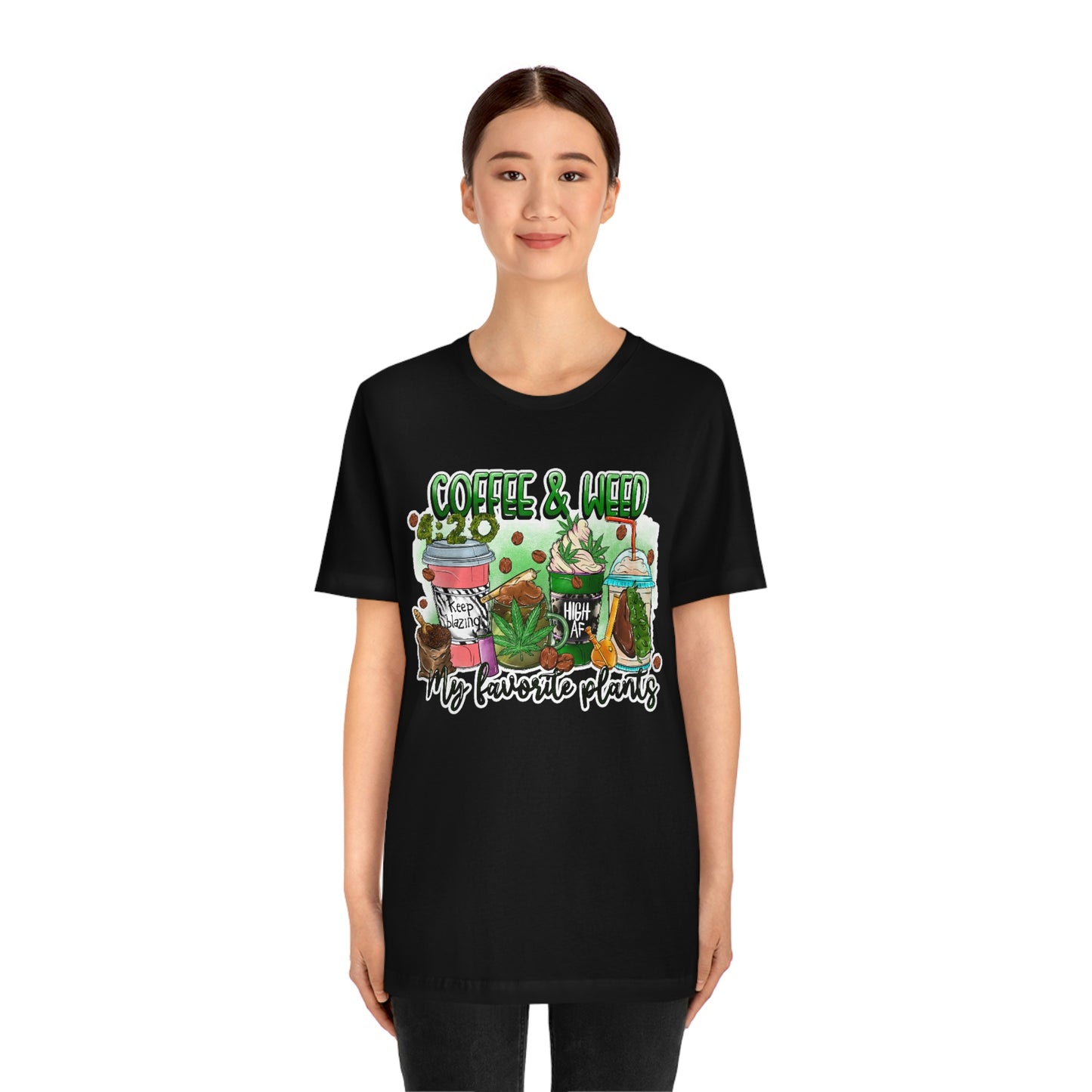 My Favorite Plants : Coffee and Weed 420 Unisex Jersey Short Sleeve Tee