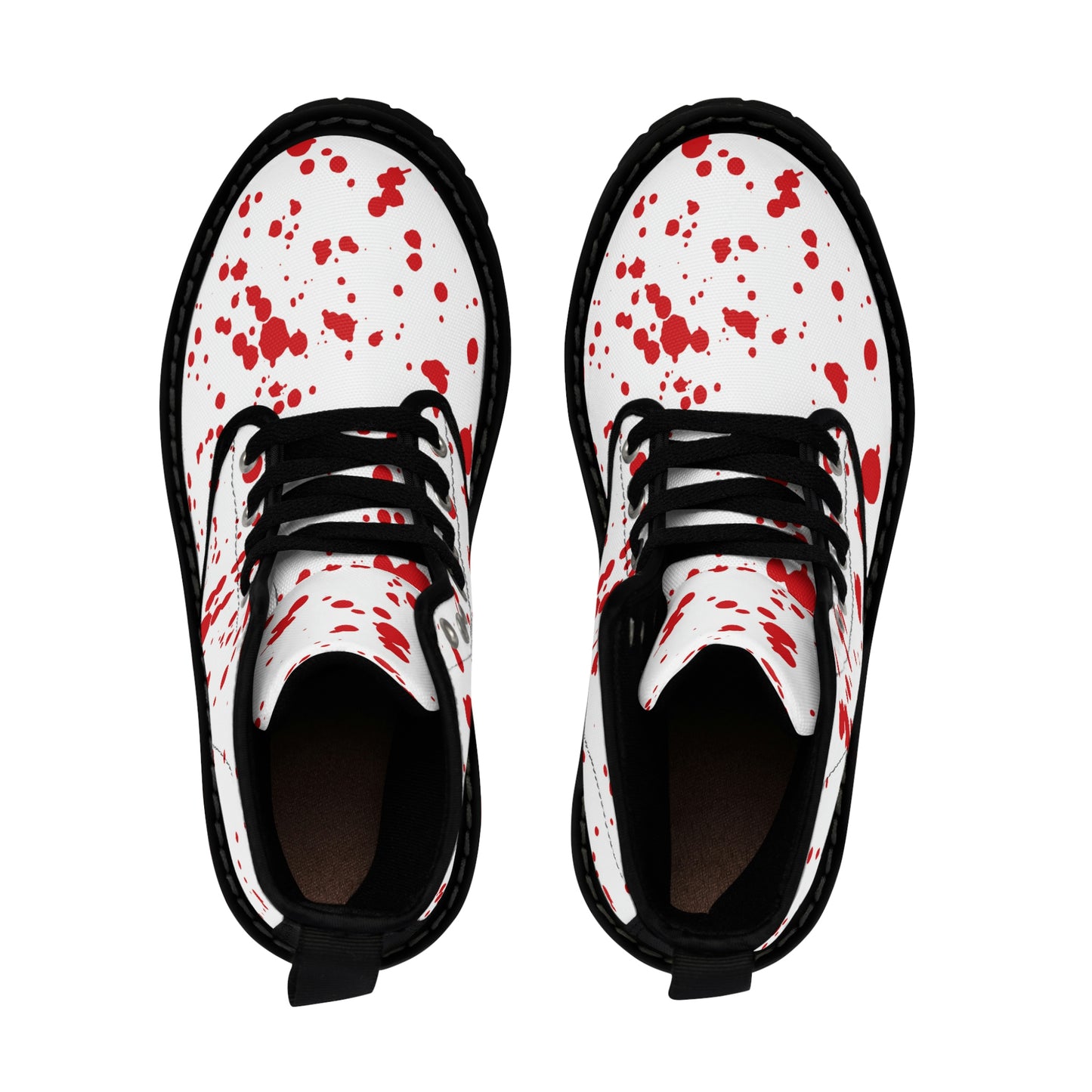 Blood Splatter Women's Canvas Combat Boots