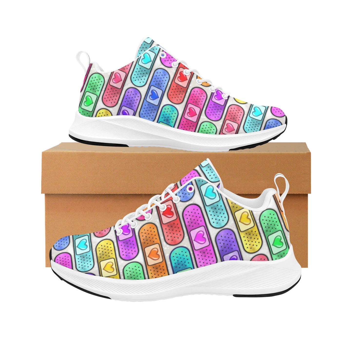 Rainbow Bandaids Pediatric Nurse Women's Sneakers