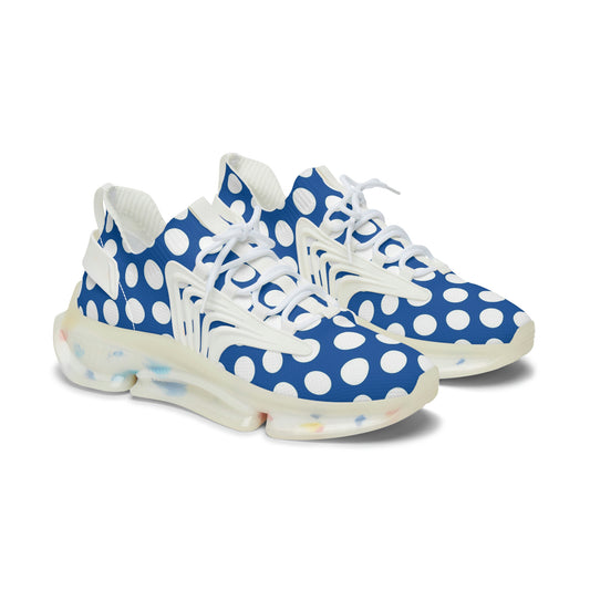 Blue Polka Dots Women's Mesh Sneakers