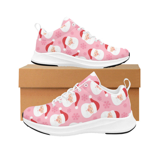 Pink Santa Face Christmas Women's Sneakers