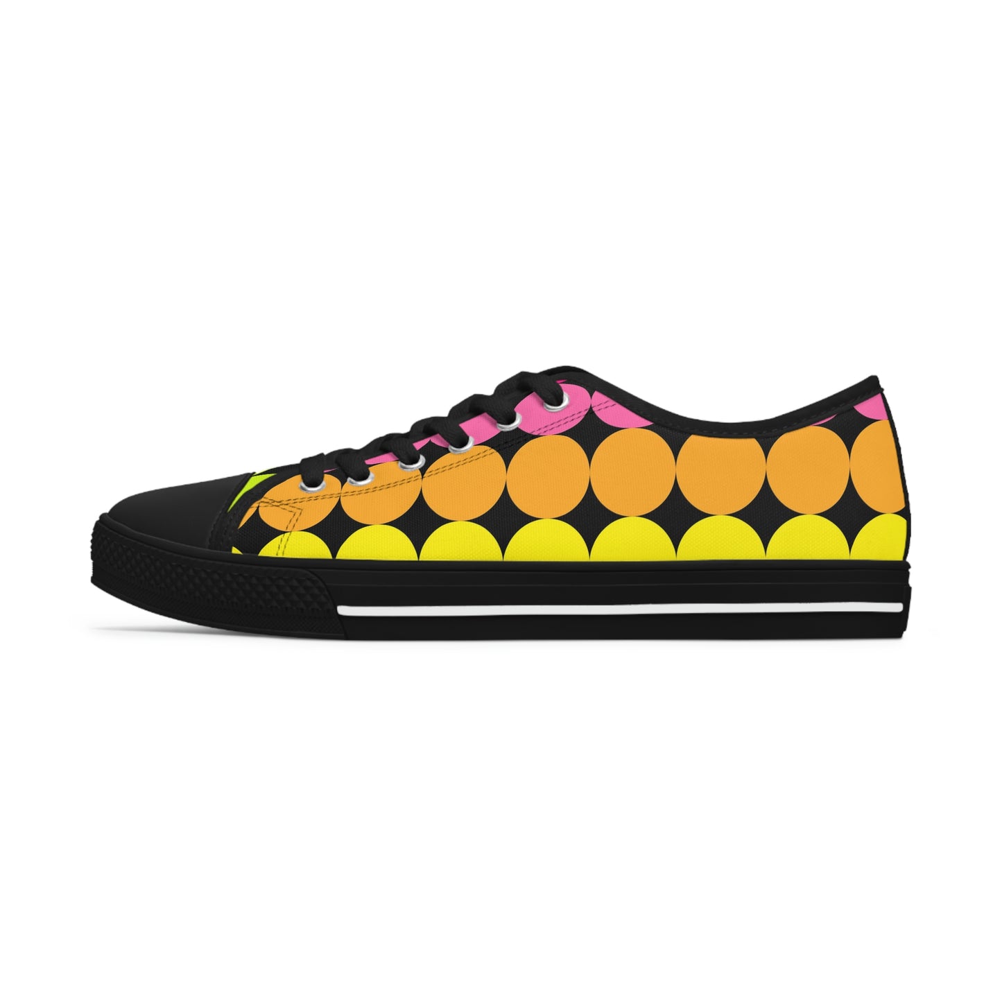 90's Neon Dots Women's Low Top Sneakers