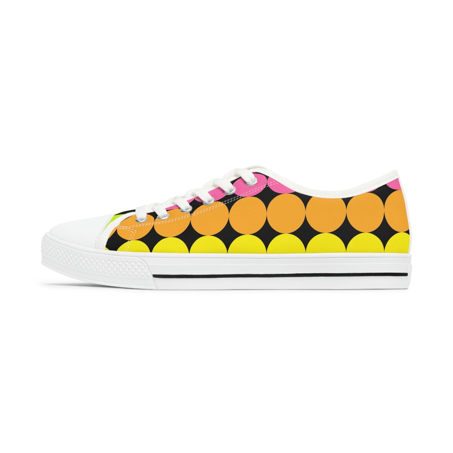 90's Neon Dots Women's Low Top Sneakers