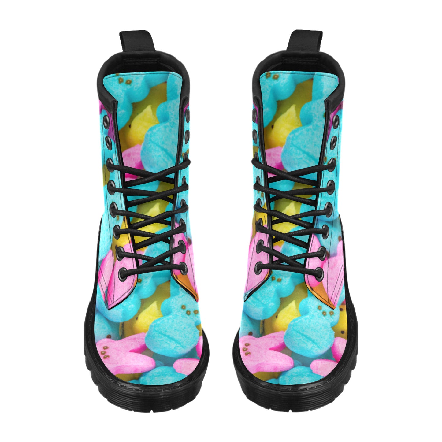 Sweet Marshmallows Bunnies Women's Leather Martens Boots