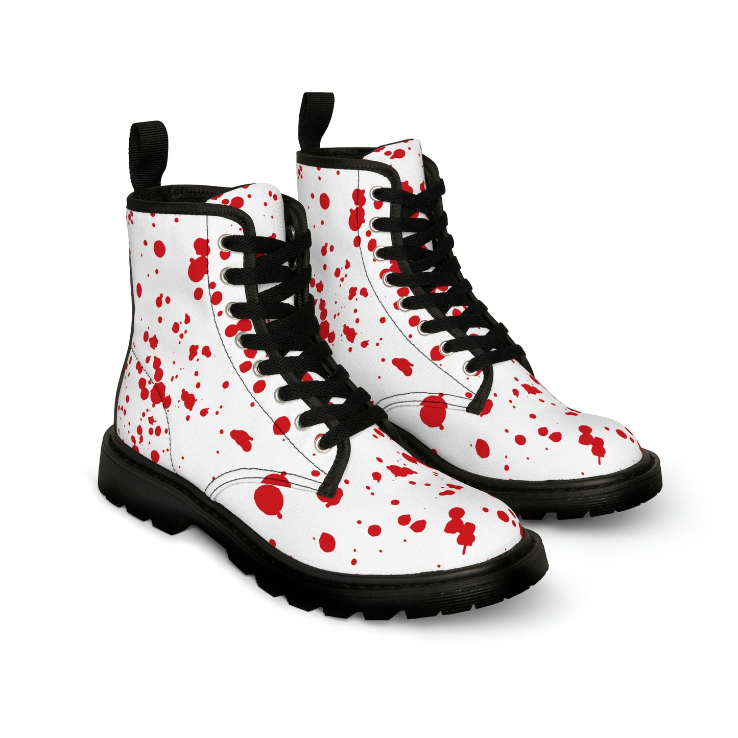 Blood Splatter Women's Canvas Combat Boots