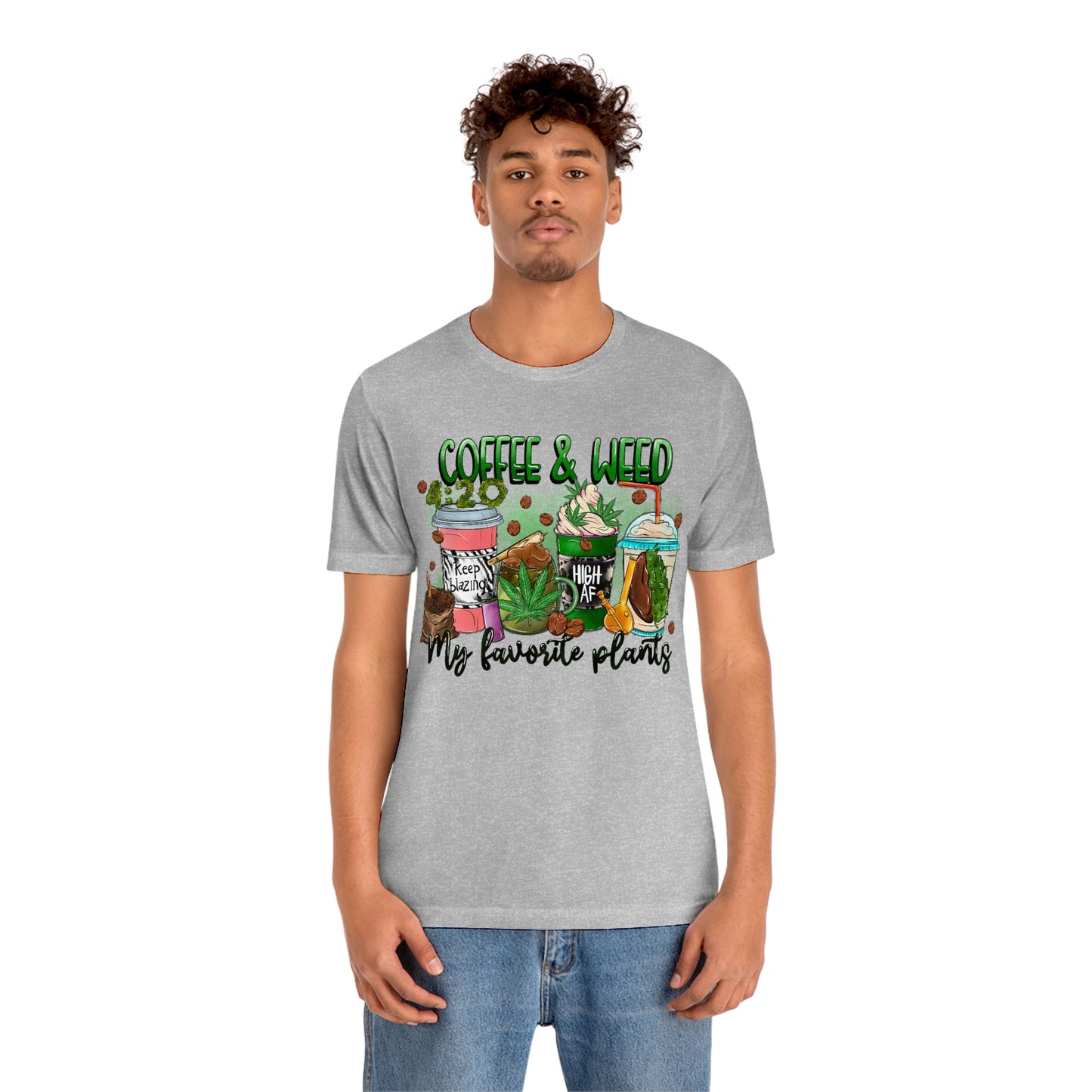 My Favorite Plants : Coffee and Weed 420 Unisex Jersey Short Sleeve Tee