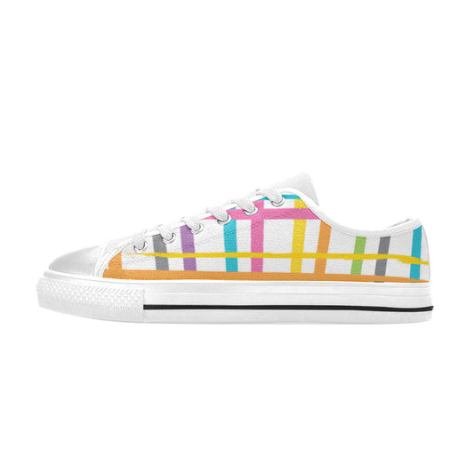 Bright Easter Stripes Canvas Kid's Shoes (Big Kid)