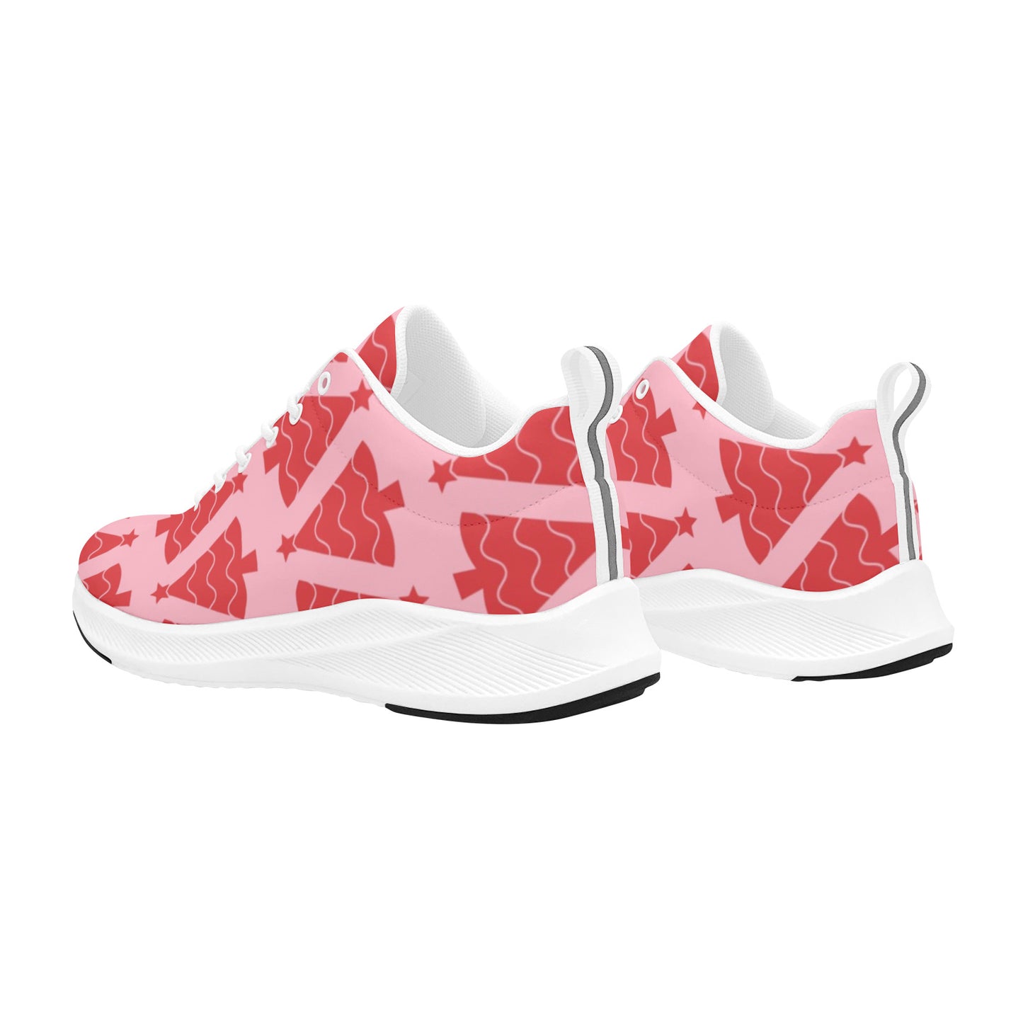 Pink and Red Christmas Trees Women's Running Sneakers