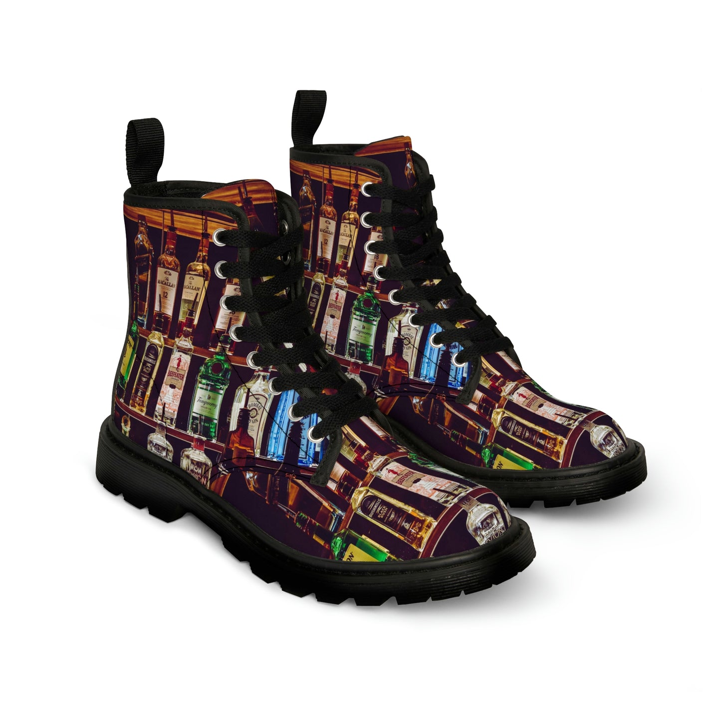 Alcoholic Beverages Men's Canvas Boots