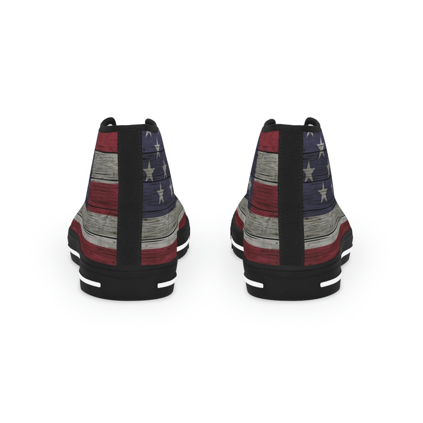 Distress American Flag Men's High Top Sneakers