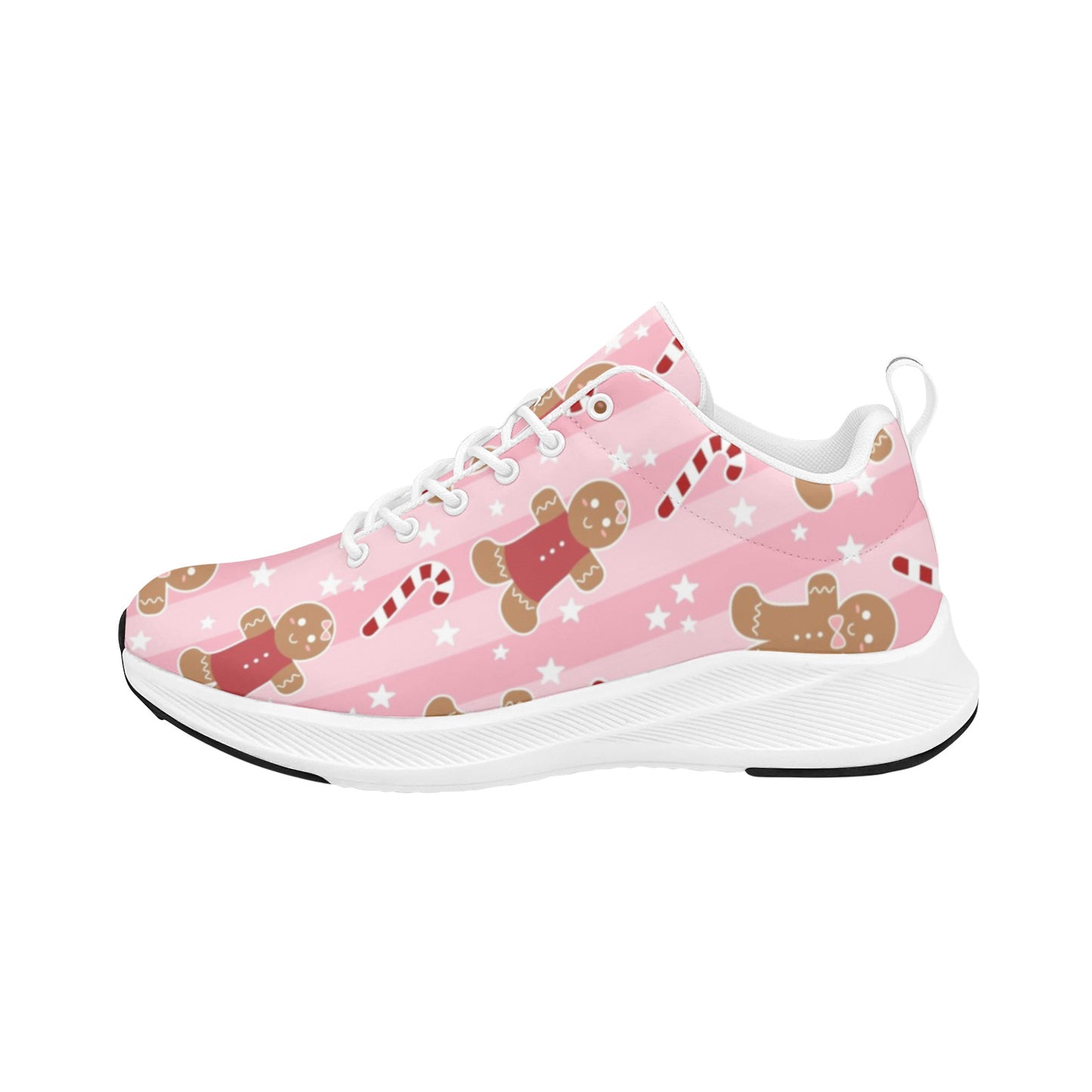 Pink Gingerbread Christmas Women's Running Sneakers