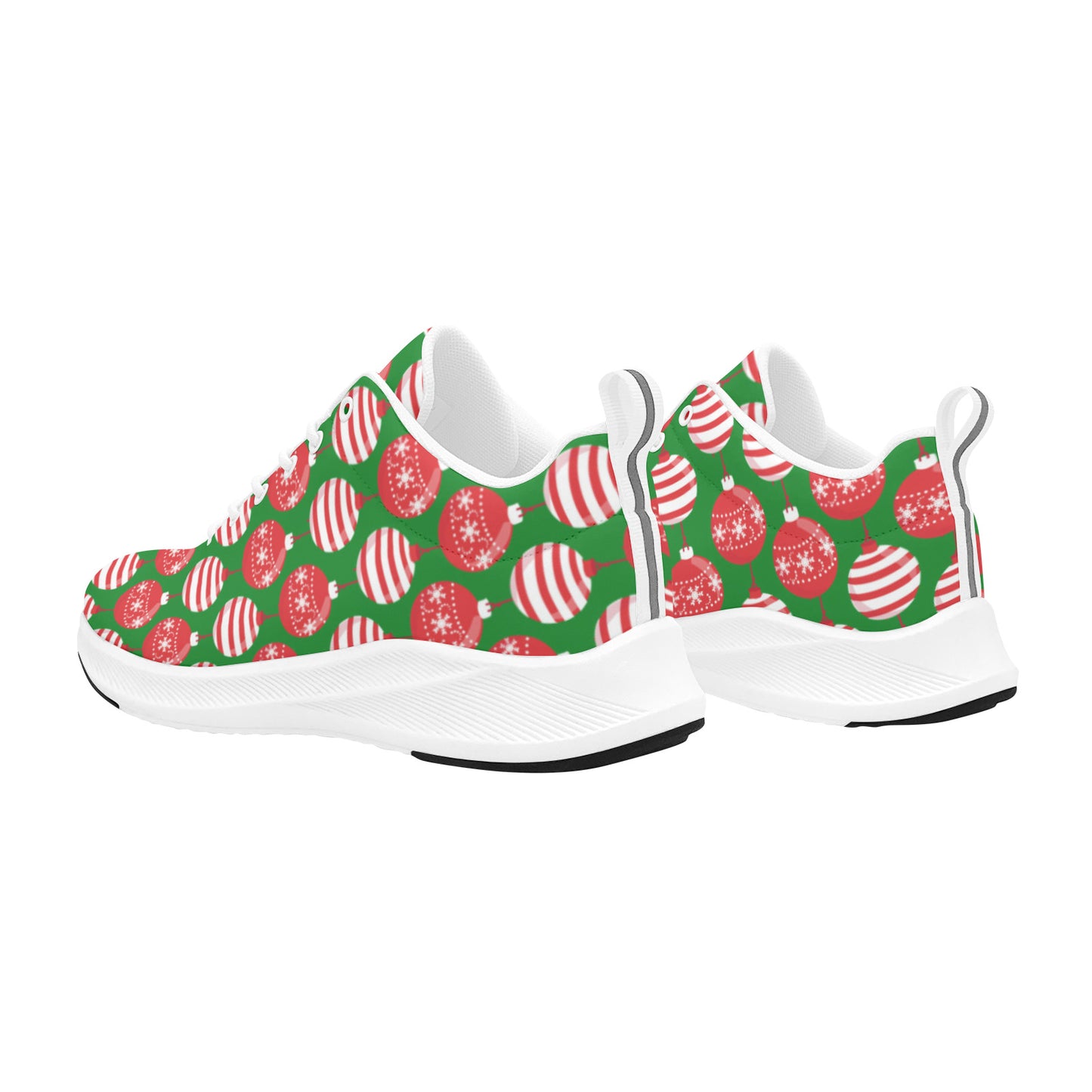 Red and Green Christmas Ornaments Women's Running Sneakers