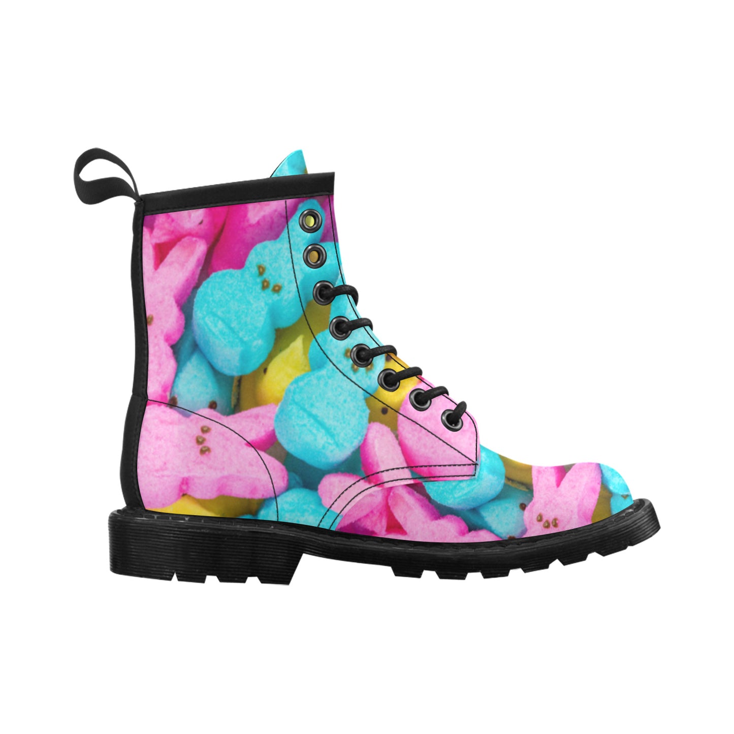 Sweet Marshmallows Bunnies Women's Leather Martens Boots