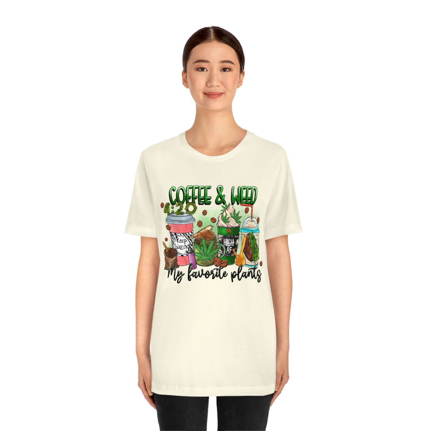 My Favorite Plants : Coffee and Weed 420 Unisex Jersey Short Sleeve Tee