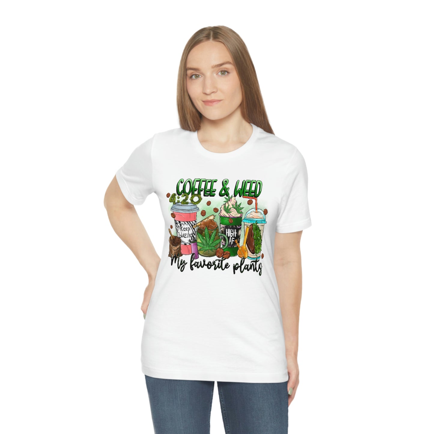 My Favorite Plants : Coffee and Weed 420 Unisex Jersey Short Sleeve Tee