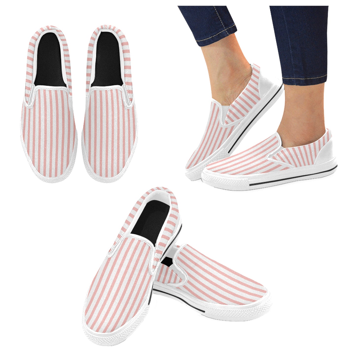 Cabana Stripes Slip On Canvas Kids Shoes (Big Kid)