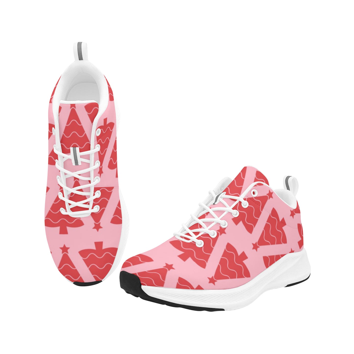 Pink and Red Christmas Trees Women's Running Sneakers