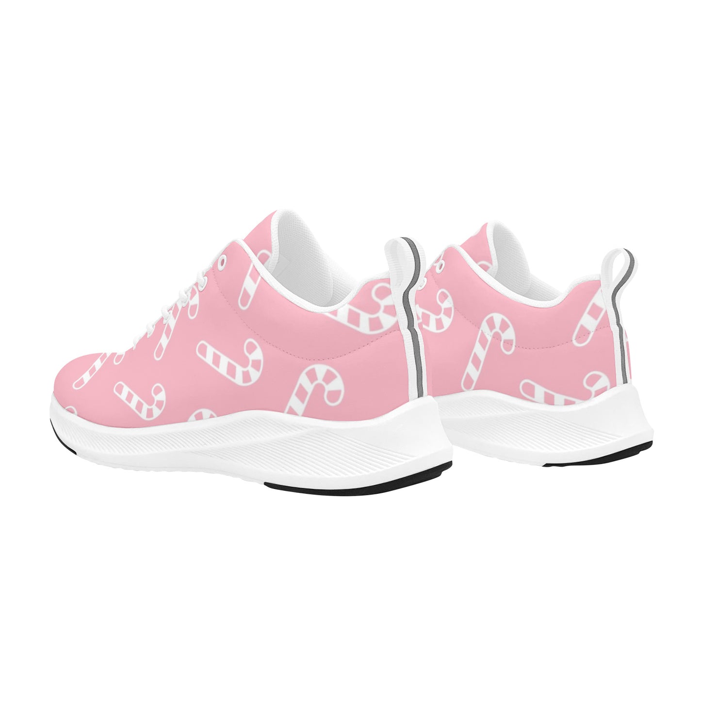 Pink Candy Cane Christmas Women's Running Sneakers