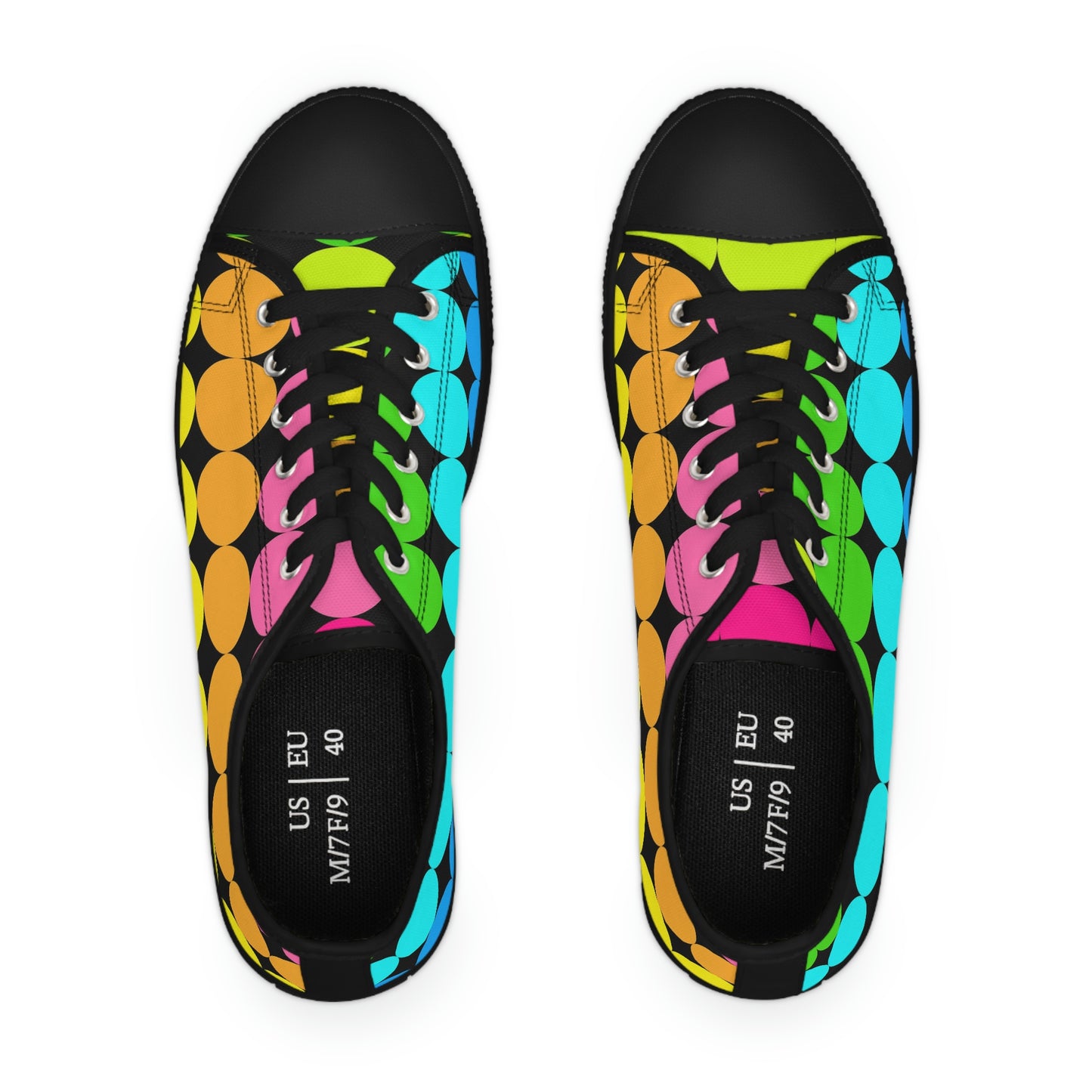 90's Neon Dots Women's Low Top Sneakers