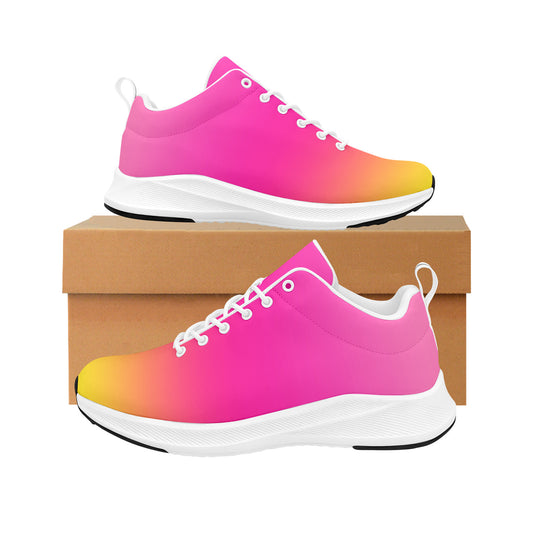 Yellow and Pink Ombre Women's  Running Sneakers