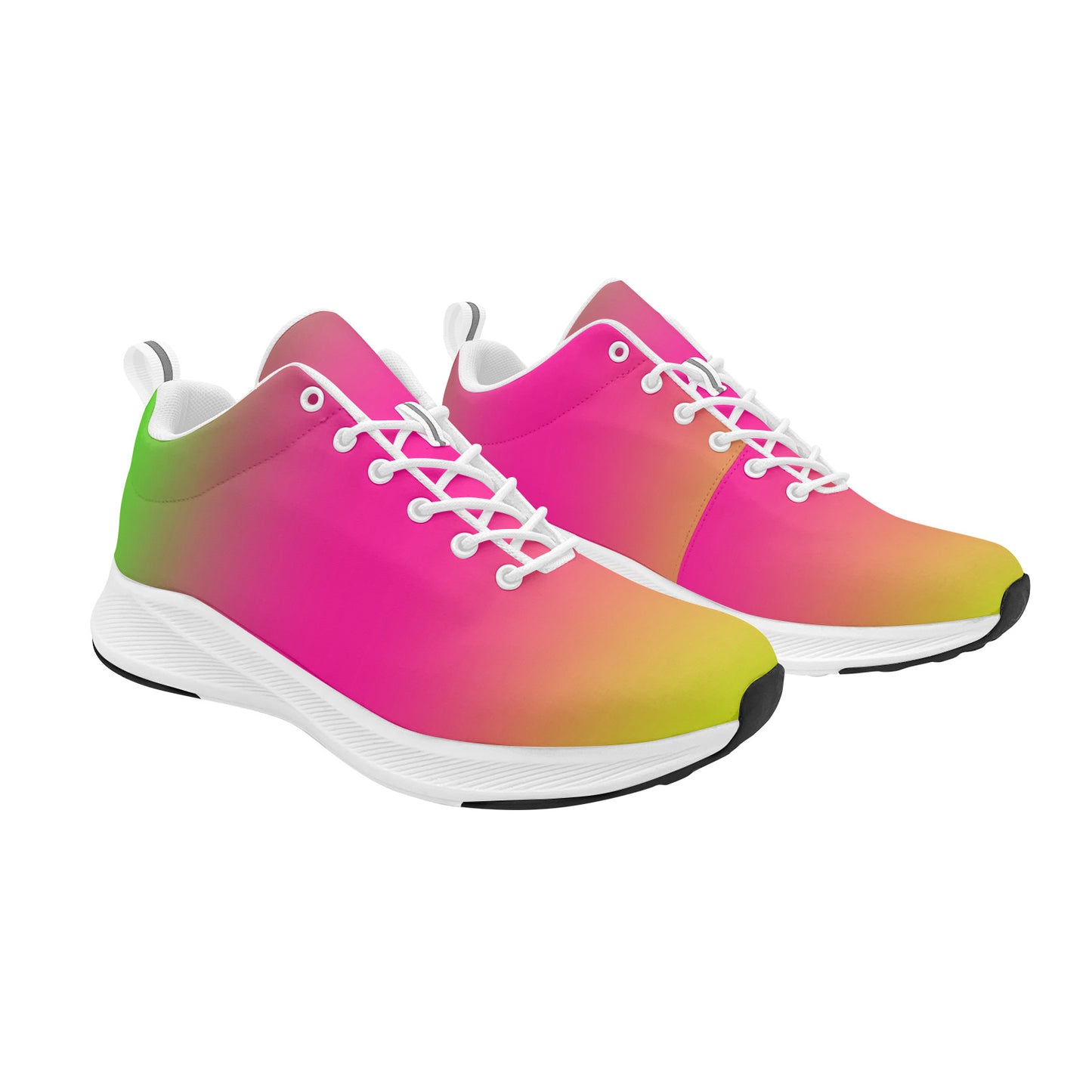 Yellow, Pink and Green Ombre Women's  Running Sneakers