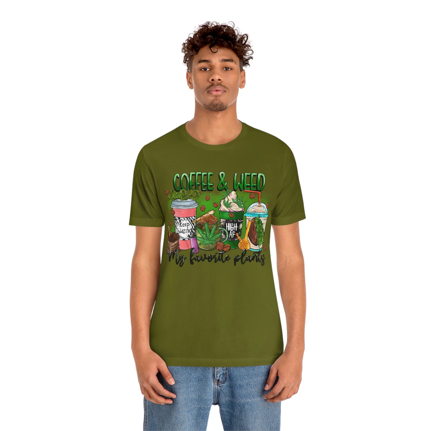 My Favorite Plants : Coffee and Weed 420 Unisex Jersey Short Sleeve Tee