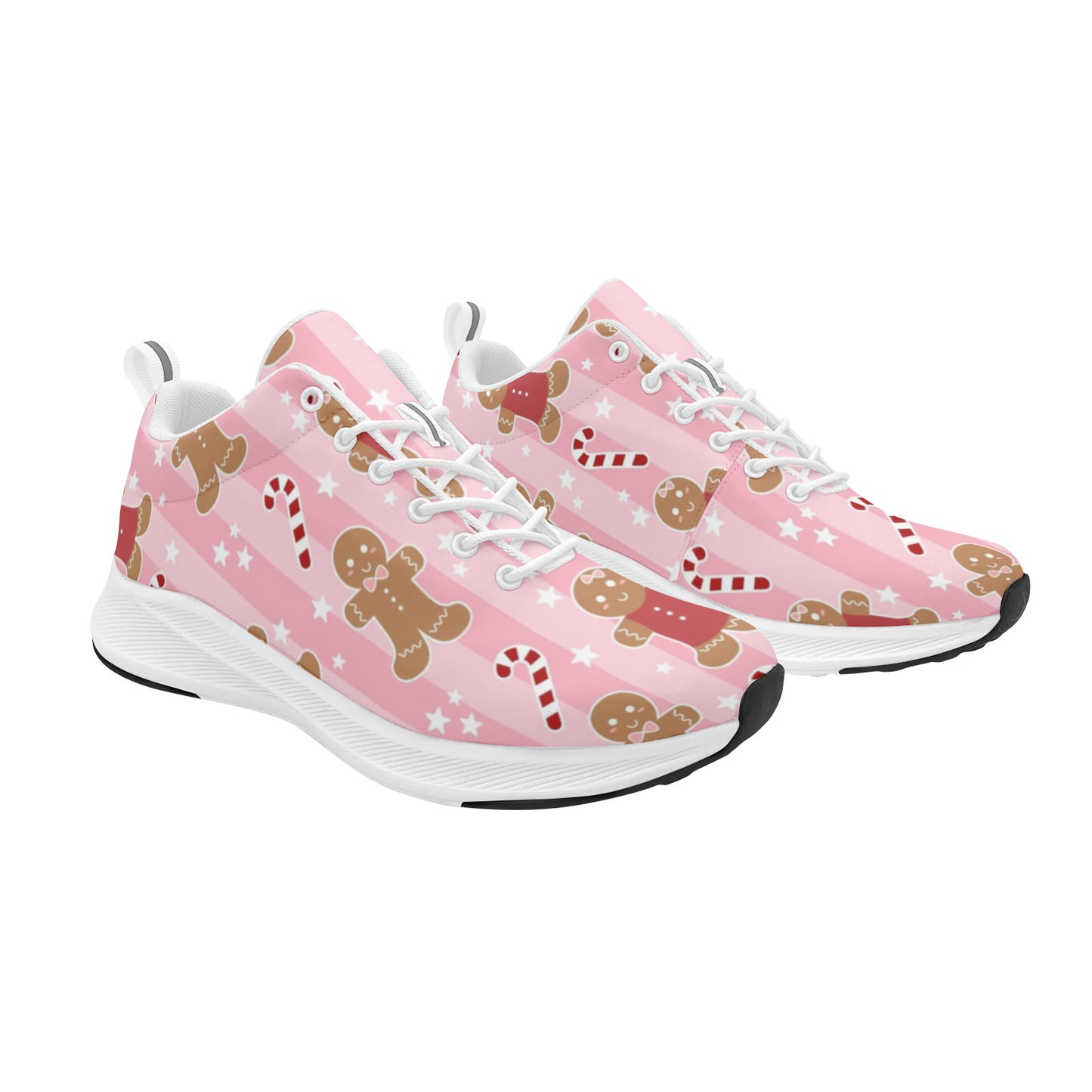 Pink Gingerbread Christmas Women's Running Sneakers