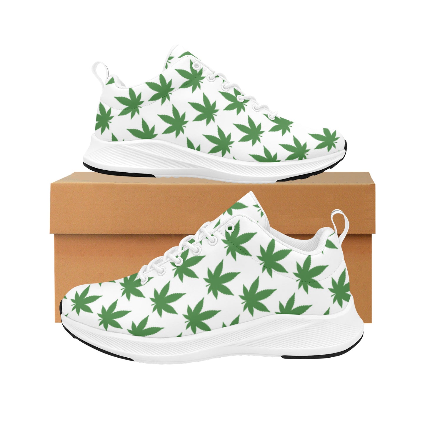 420 Delight - White and Green Women's Running Shoes