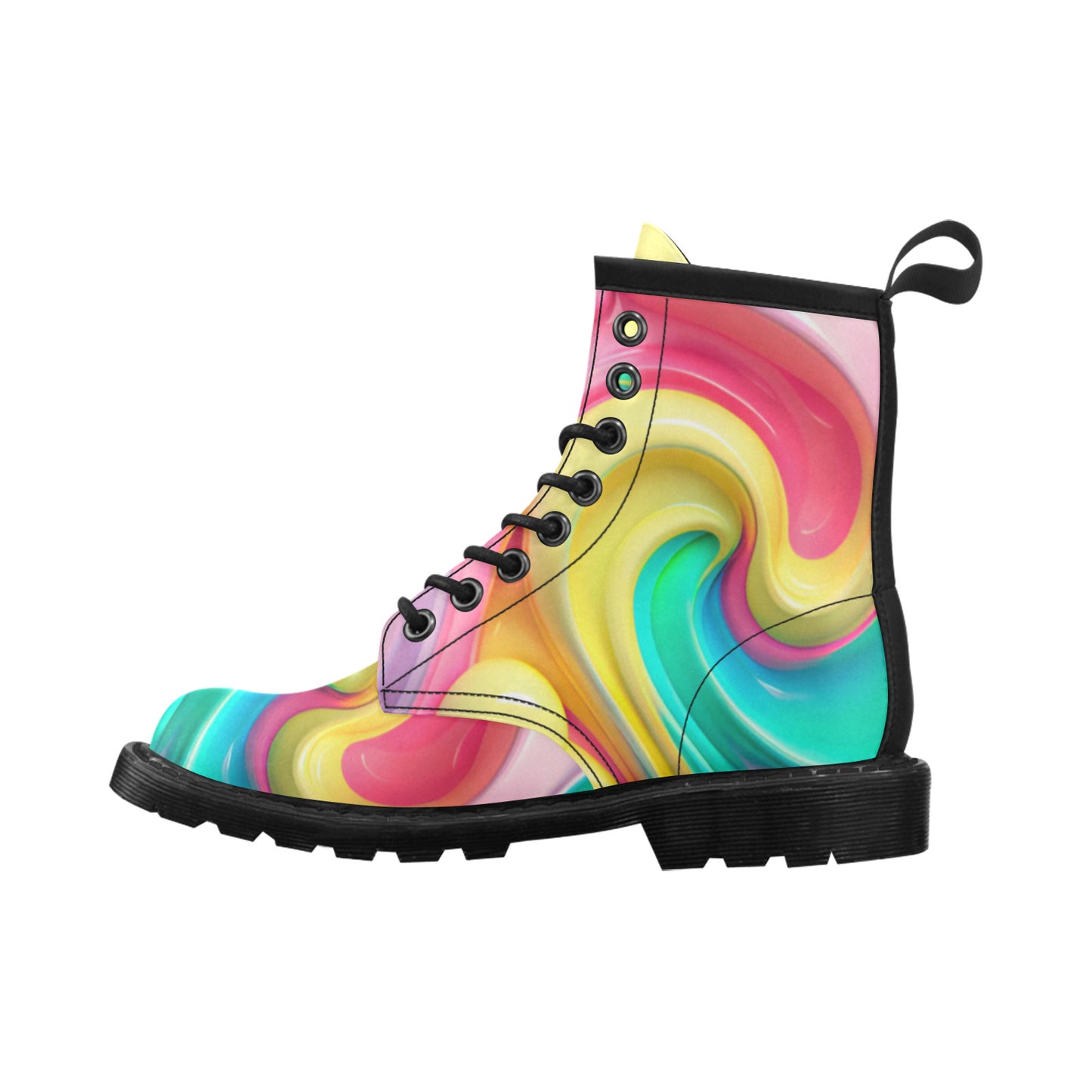 Paint Drip Women's PU Leather Martens Boots