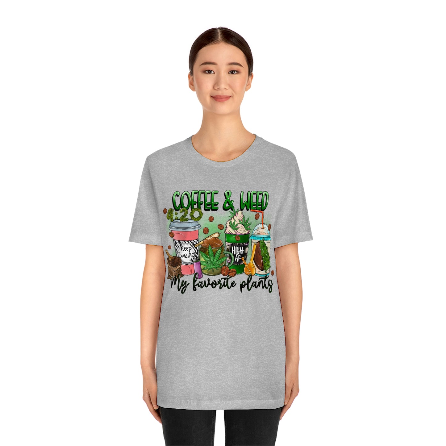 My Favorite Plants : Coffee and Weed 420 Unisex Jersey Short Sleeve Tee