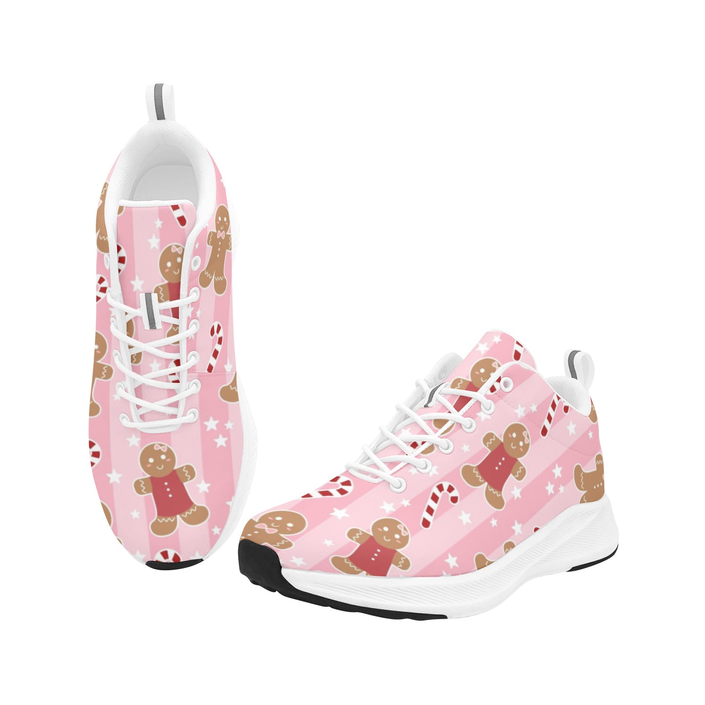 Pink Gingerbread Christmas Women's Running Sneakers