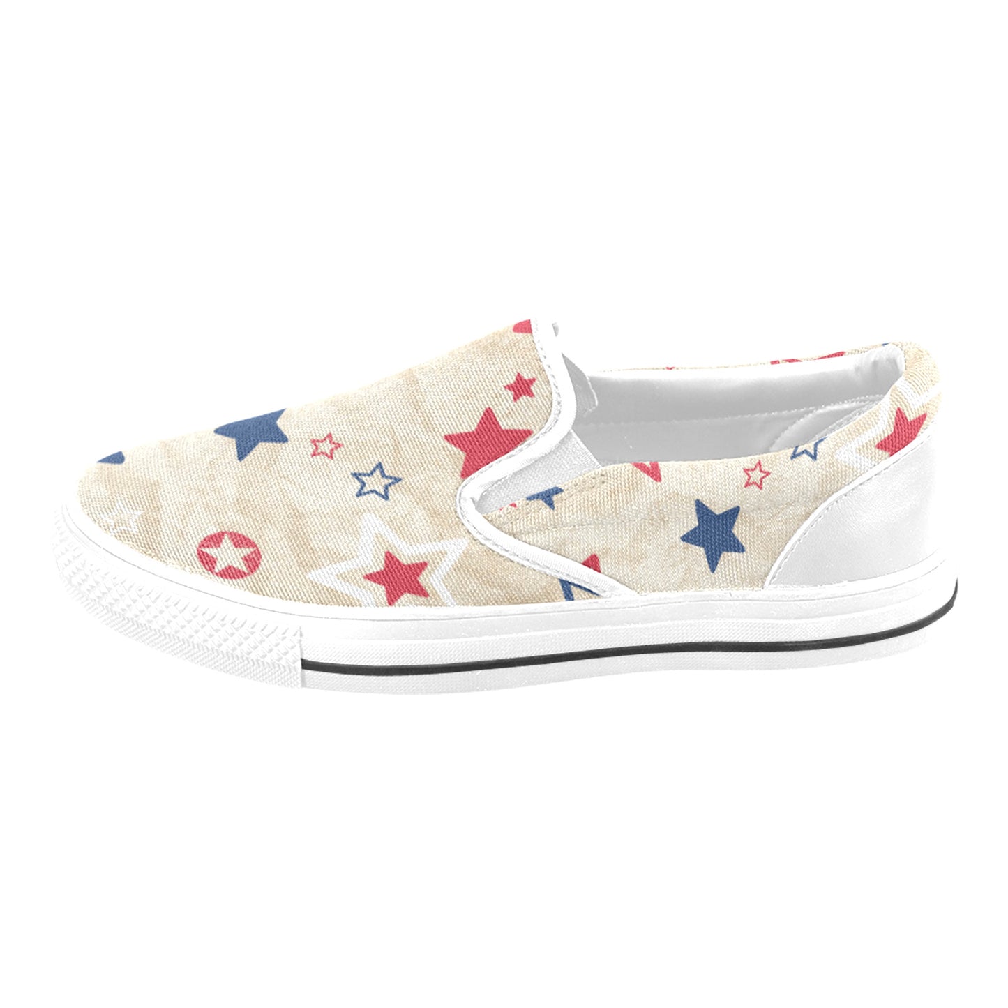 Distressed Stars Slip-on Canvas Kid's Shoes (Big Kid)