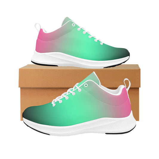 Black, Mint Green and Pink Ombre Women's Running Shoes