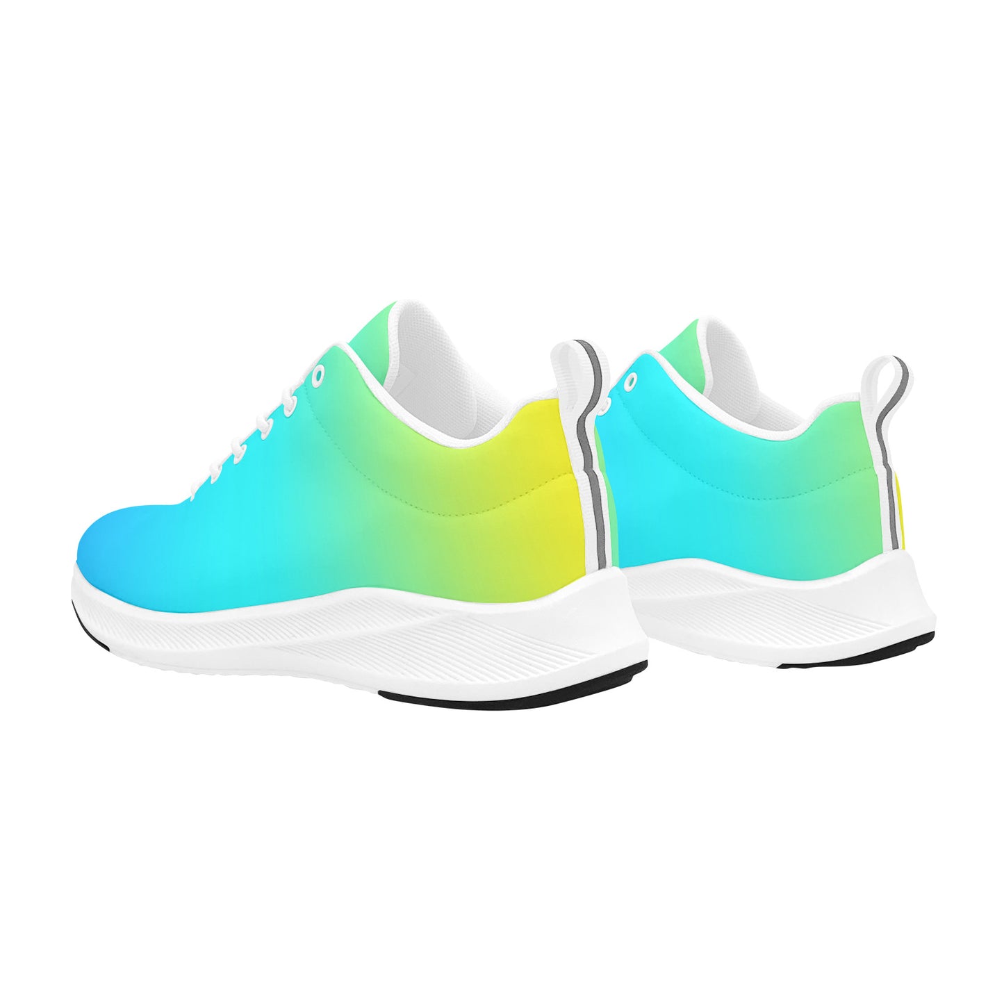 Blue and Yellow Ombre Women's Running Shoes