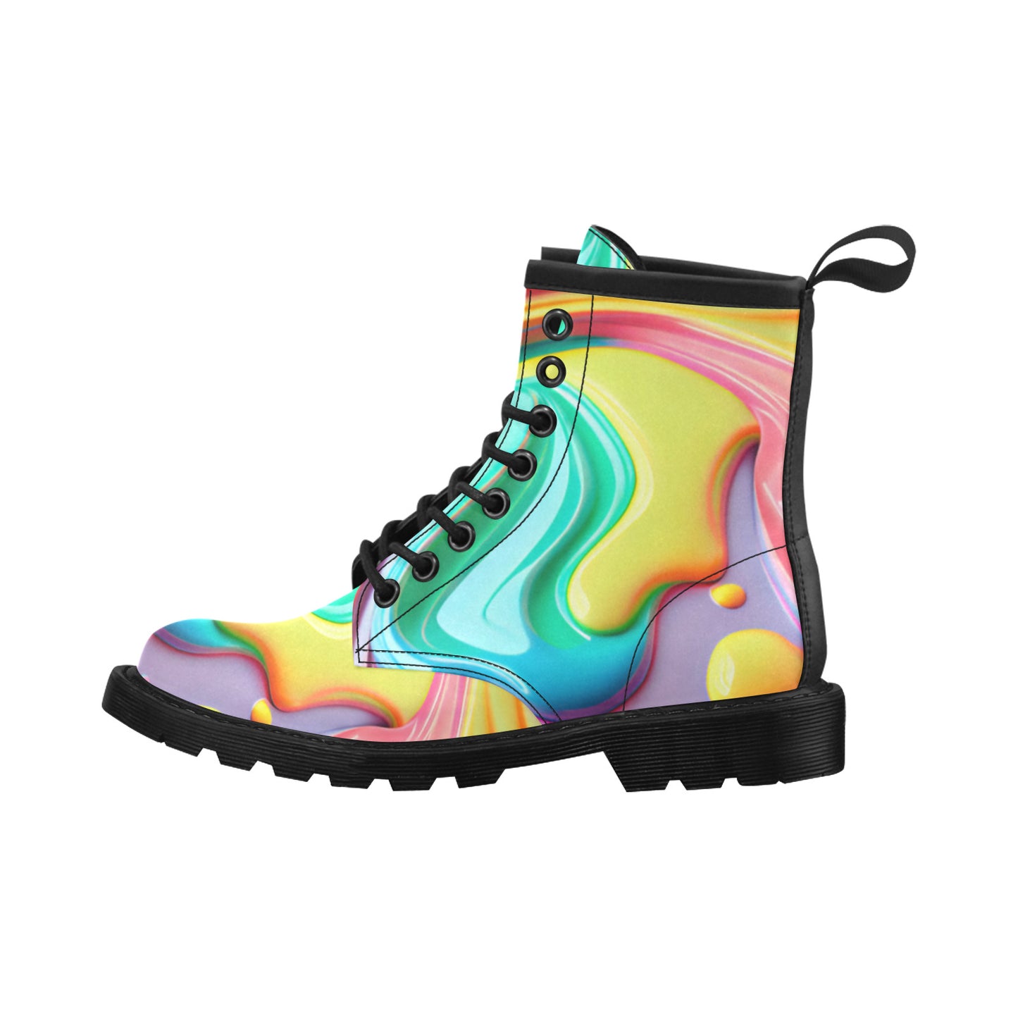 Paint Drip Women's PU Leather Martens Boots