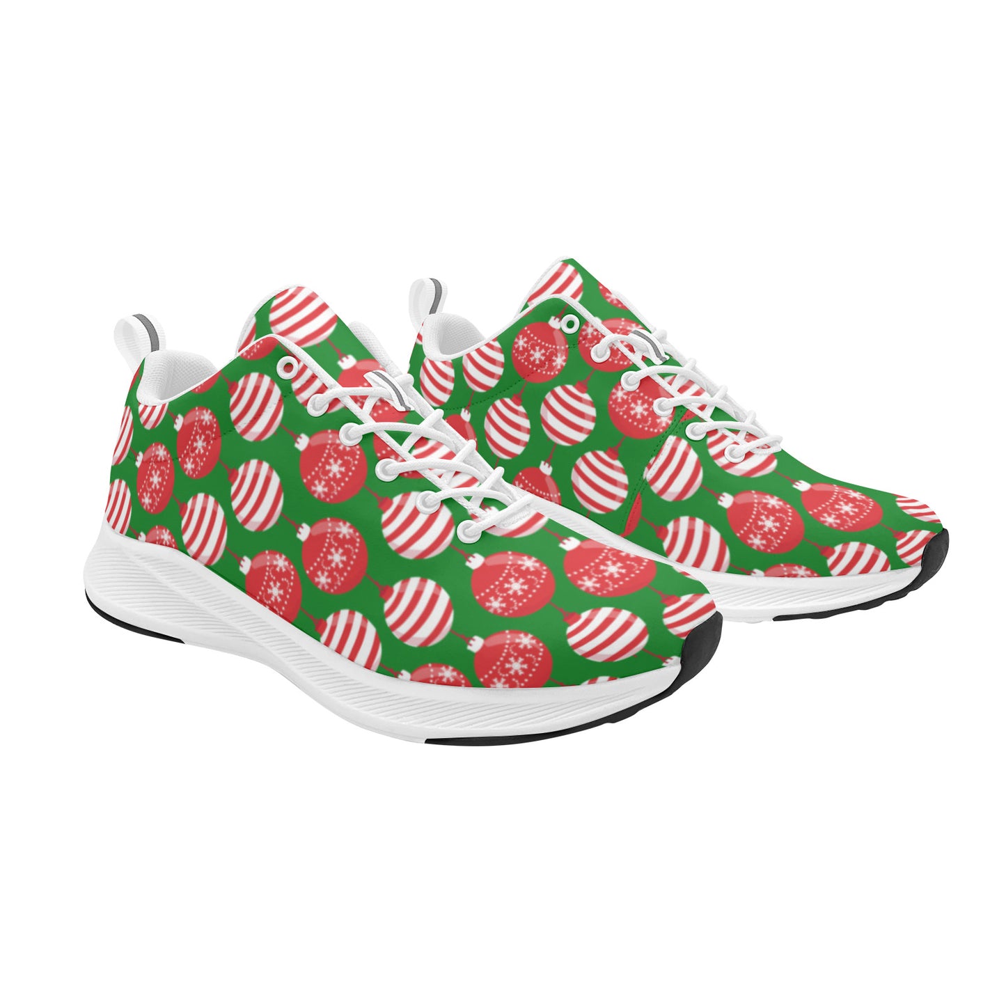 Red and Green Christmas Ornaments Women's Running Sneakers