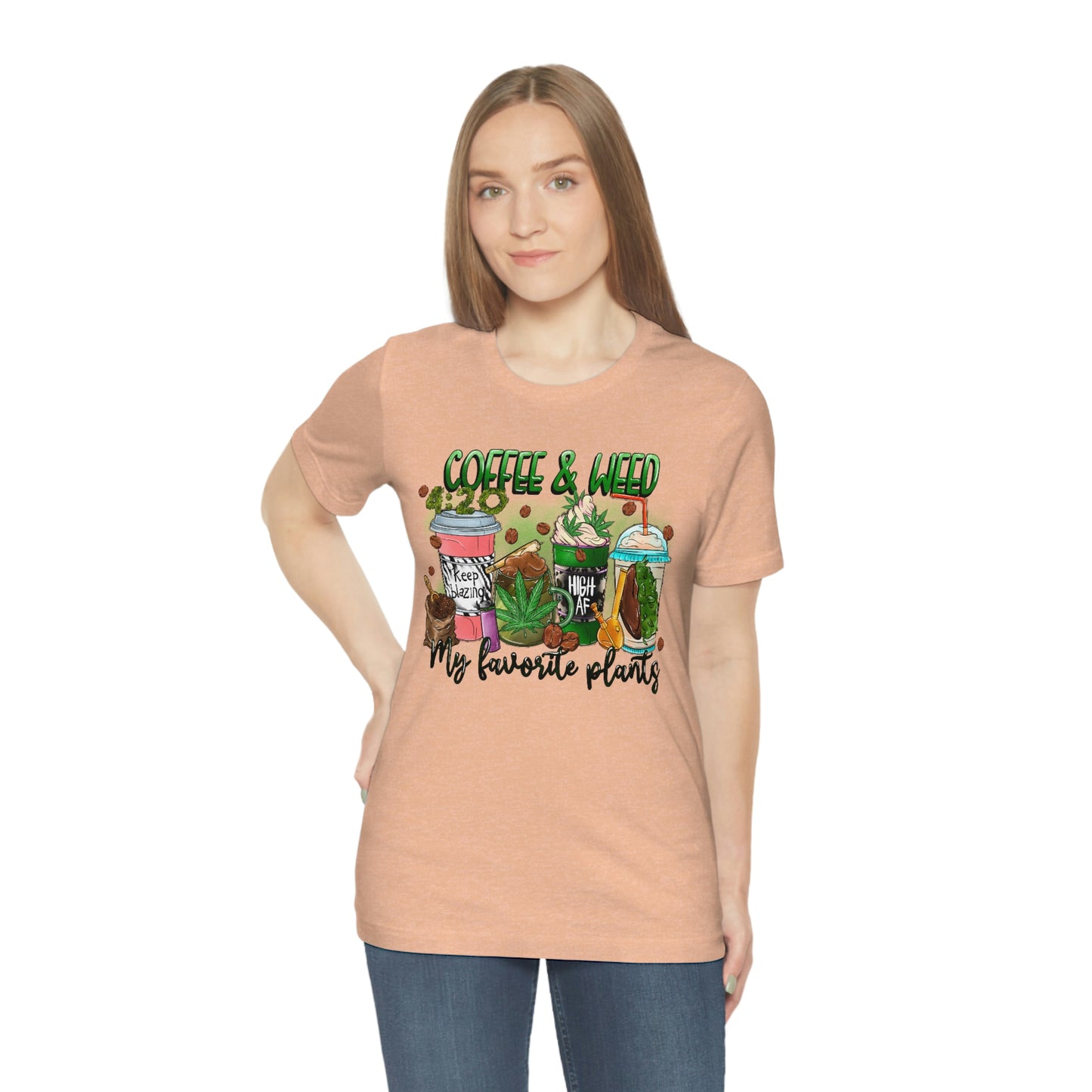 My Favorite Plants : Coffee and Weed 420 Unisex Jersey Short Sleeve Tee