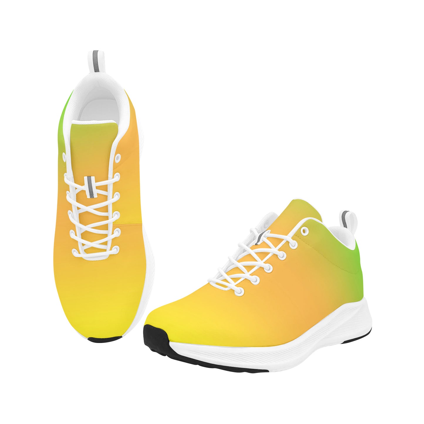 Yellow and Green Ombre Women's  Running Tennis Shoes