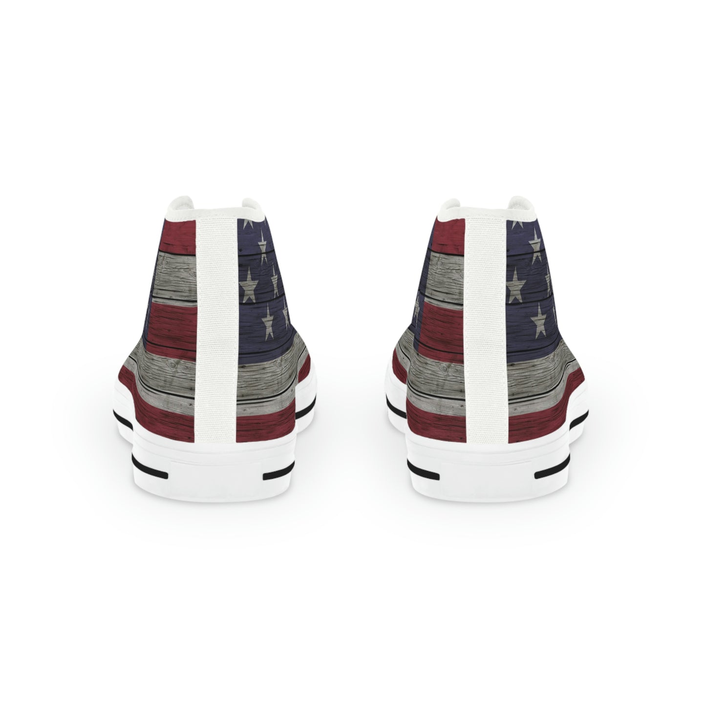 Distress American Flag Men's High Top Sneakers